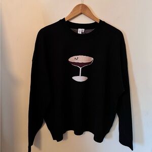 Grace & Karma Black Sweater Espresso Martini design Size XL New with Tags